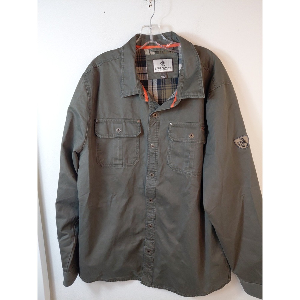 Legendary Whitetails Men's Journeyman Flannel Lined Shirt Jacket XL Snap Buttons